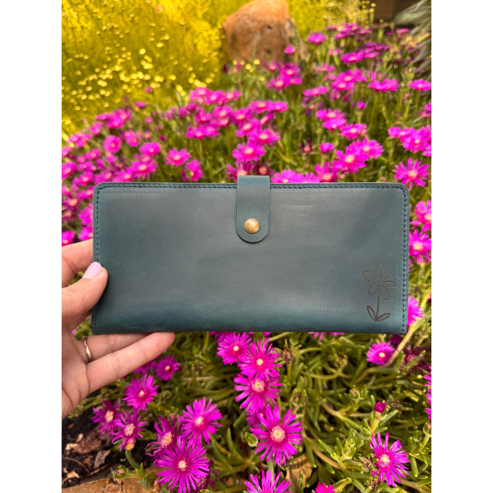 Genuine Leather Wallet OCEAN BLUE Leather REAL LEATHER Wallet FAST SHIP