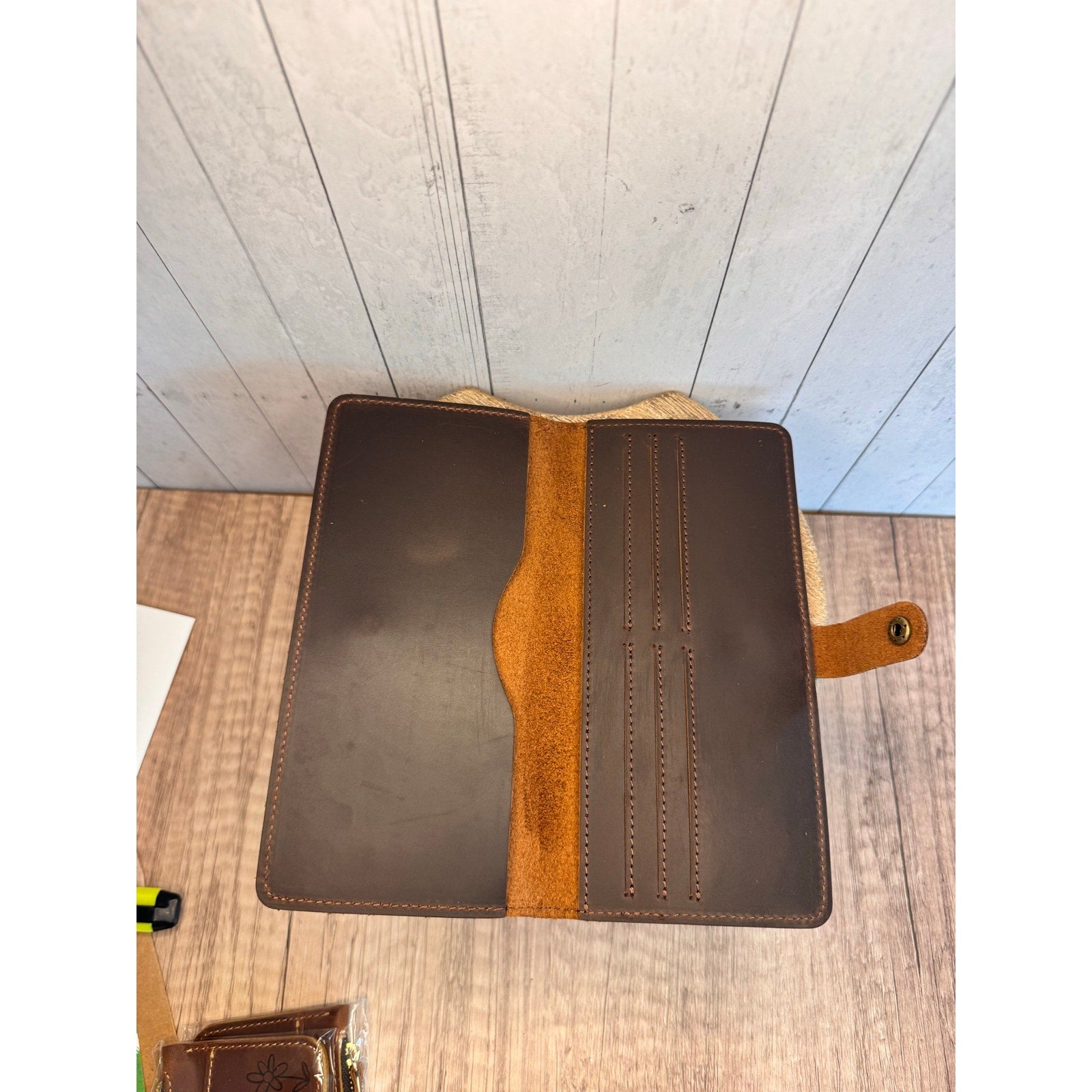 Genuine Leather Wallet ROOTBEER BROWN Leather REAL LEATHER Wallet FAST SHIP