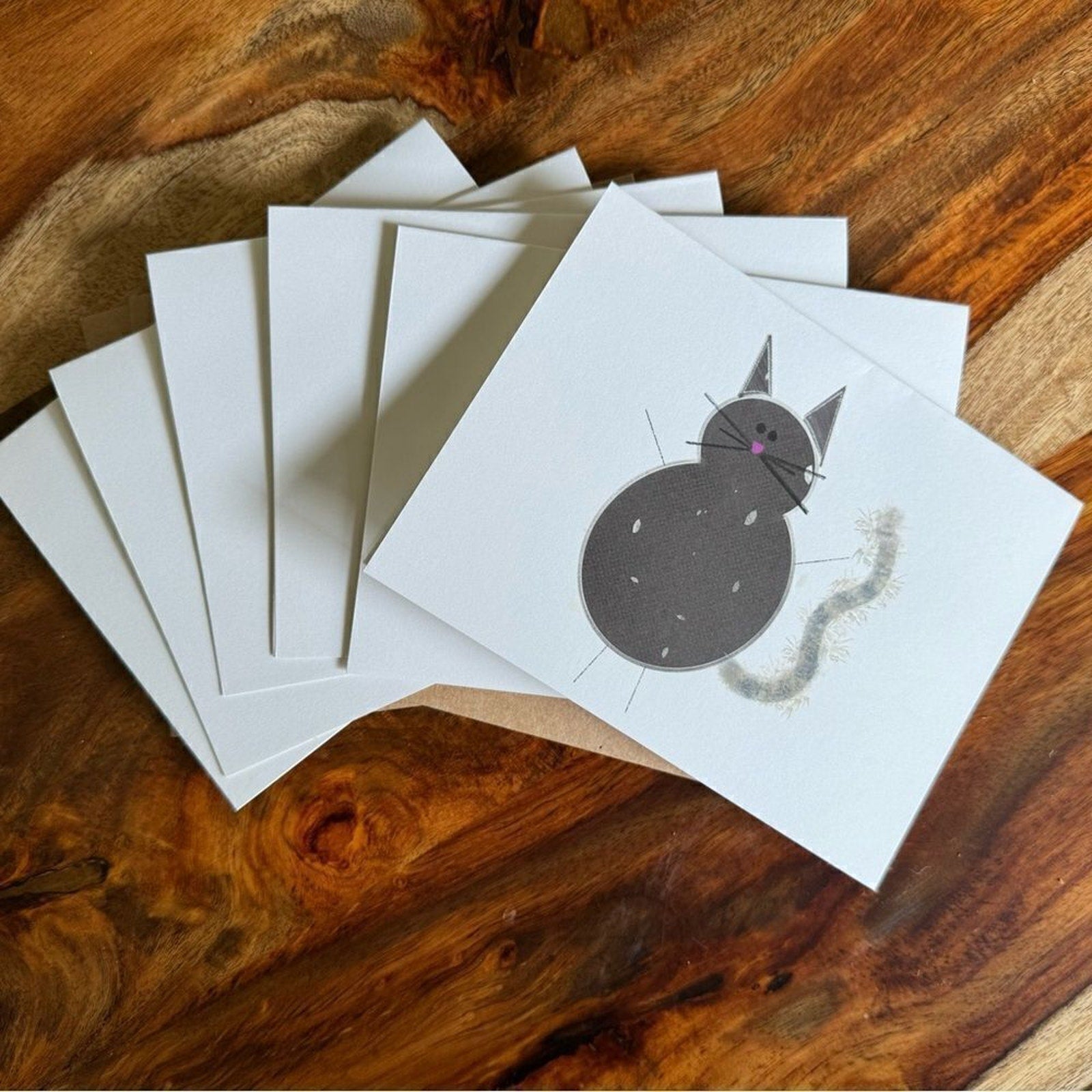 Greeting Cards Blank Cards for Cat Lovers 6 w/Envelopes Custom Designed Art