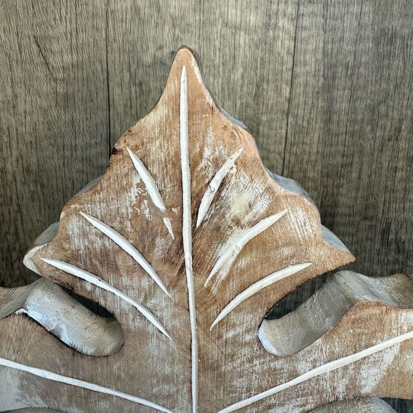 Rustic Maple Leaf Decor Mango Wood NEW FAST SHIP