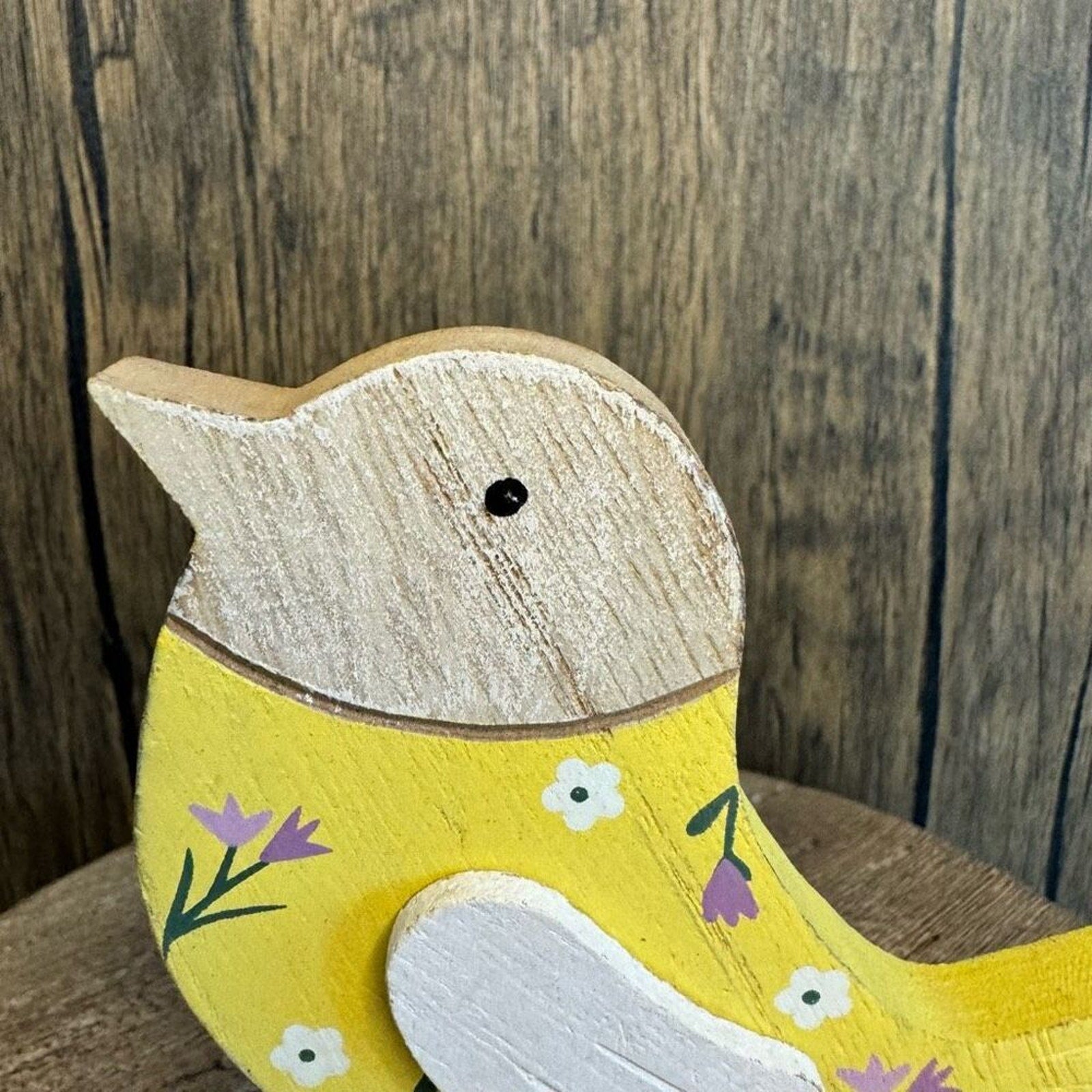 Home Decor Wood Bird Sitter Flower Home Decor NEW FAST SHIP