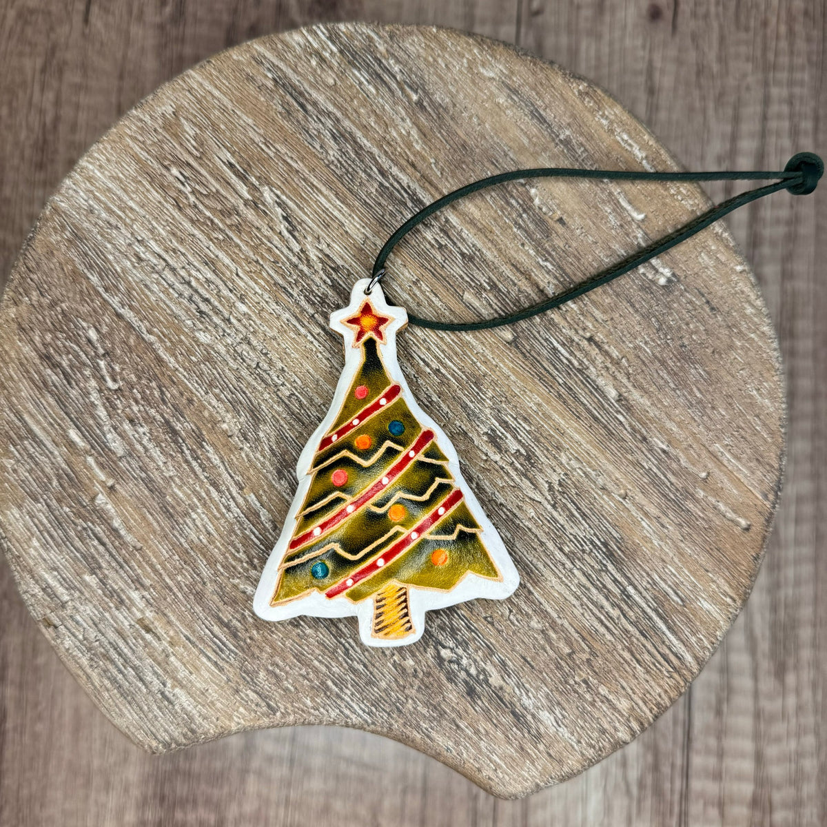 Christmas Tree Purse Charm Genuine Leather Holiday Bag Charm Christmas Trees