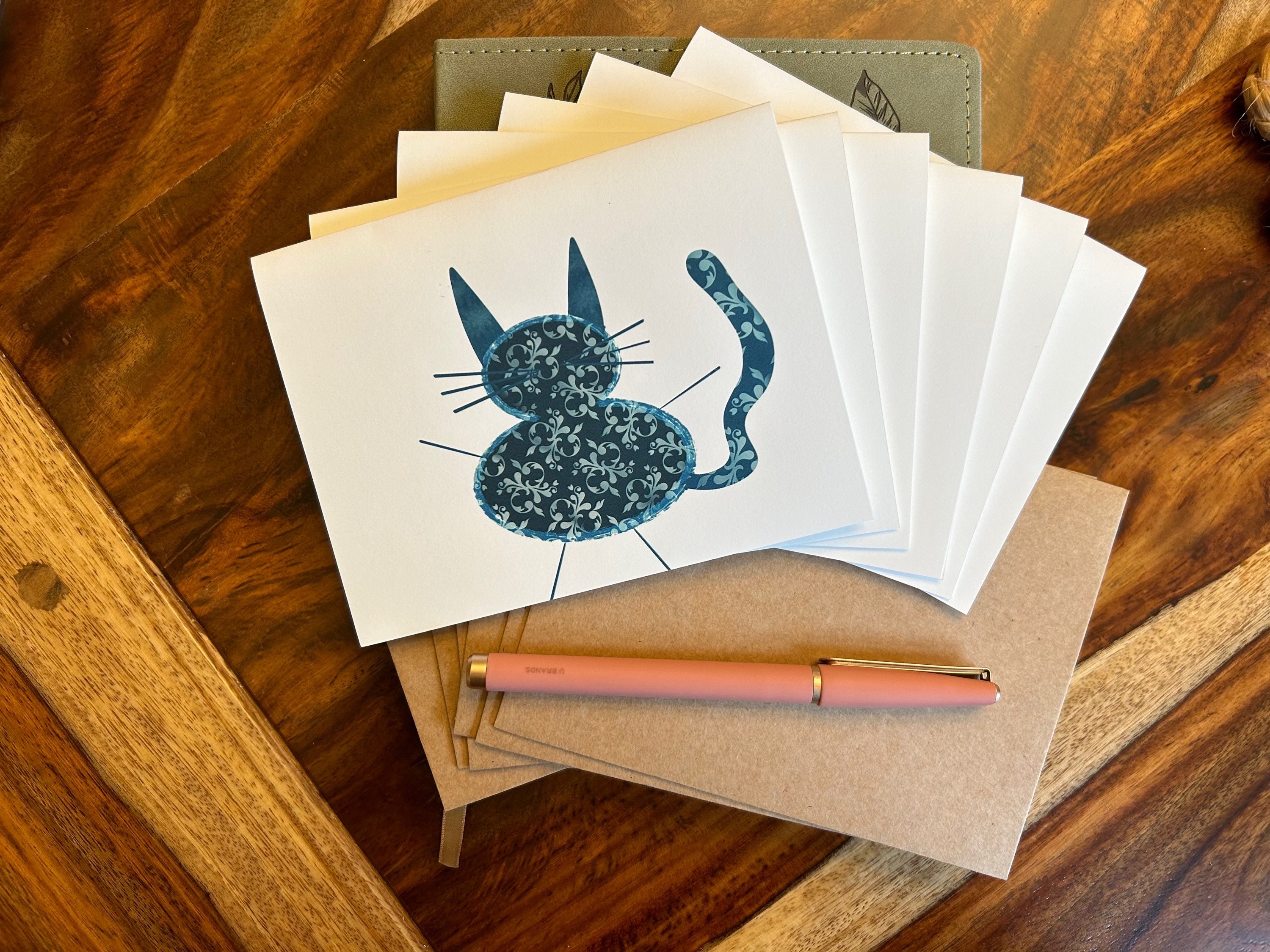 NWT Greeting Cards Blank Cards for Cat Lovers Set of 6 w/Envelopes Custom Made image 0