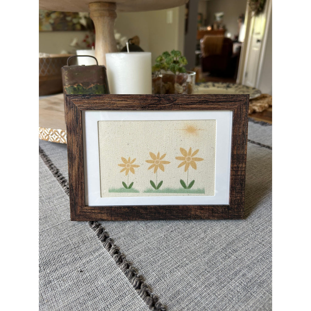 Yellow Daisies Mini Picture Frame Original Art West Hills Studio Desk Wall Art