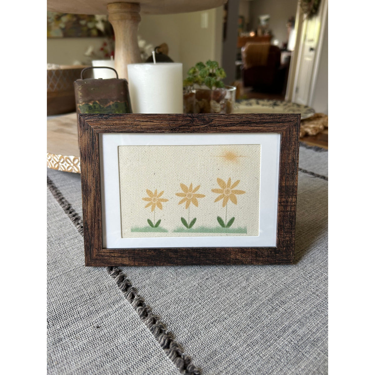 Yellow Daisies Mini Picture Frame Original Art West Hills Studio Desk Wall Art