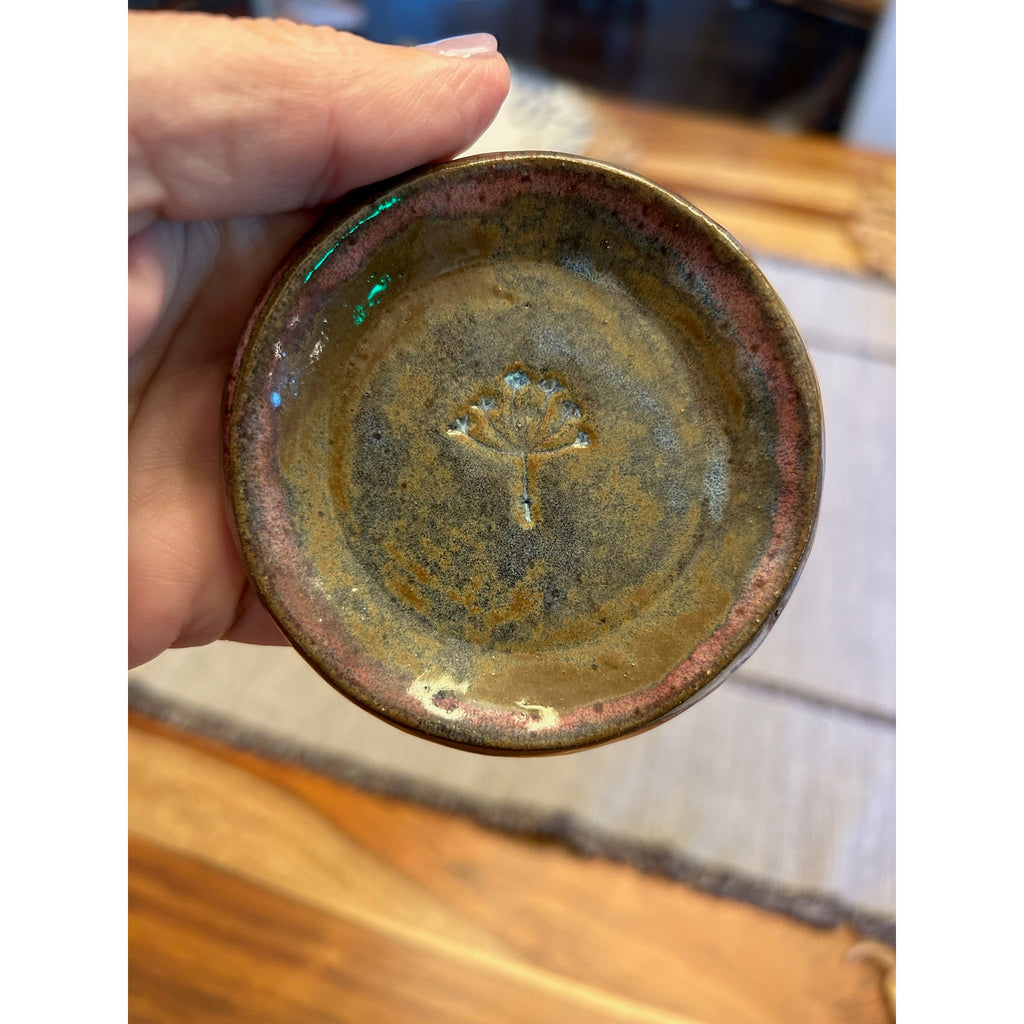 3 inch Tiny Treat Dish Pottery Bowl Salt Pepper Bowl Artisan Ceramics Daisies