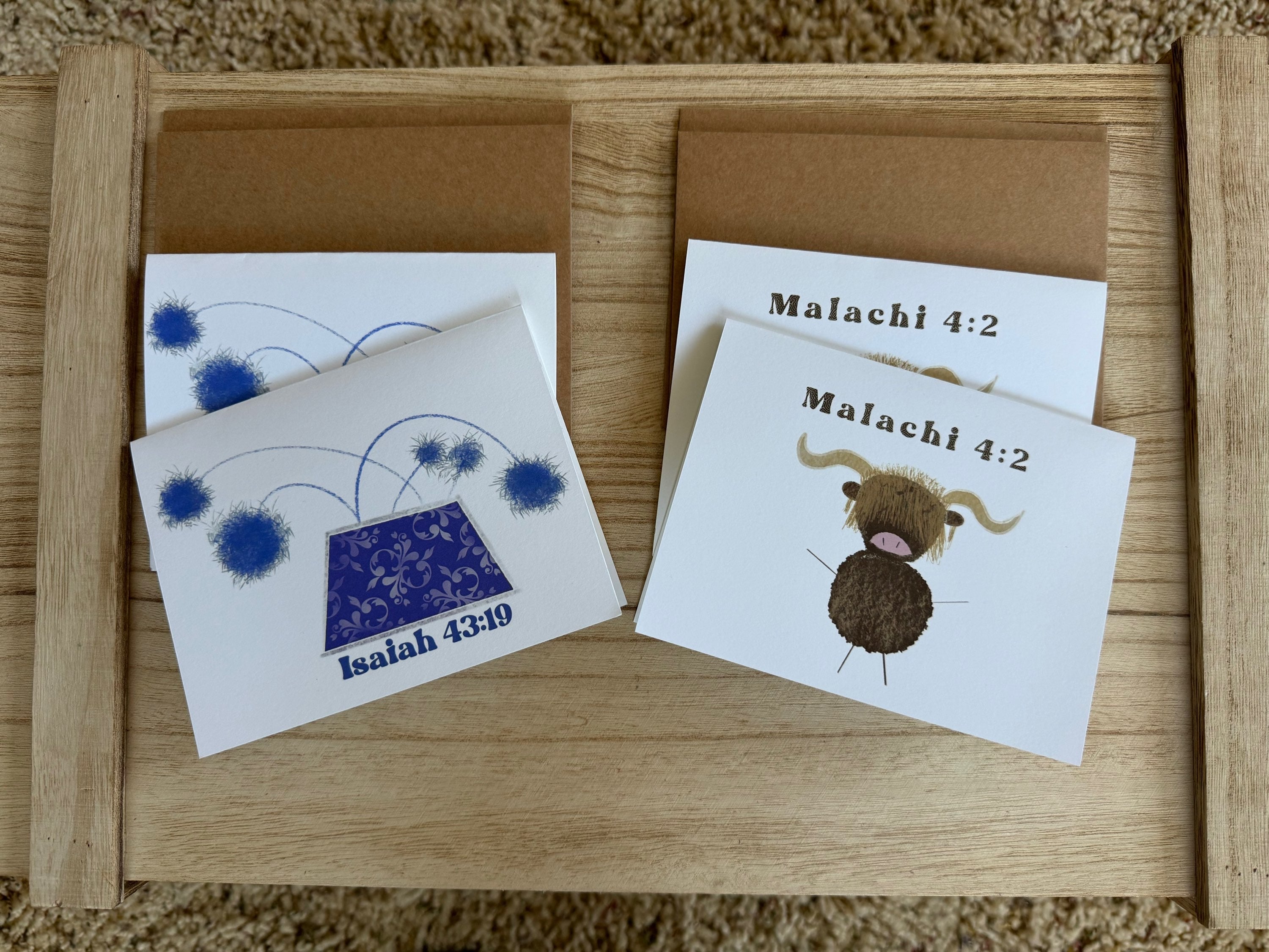Christian Bible Verse Cards Encouragement Gift 4 with Envelopes image 0