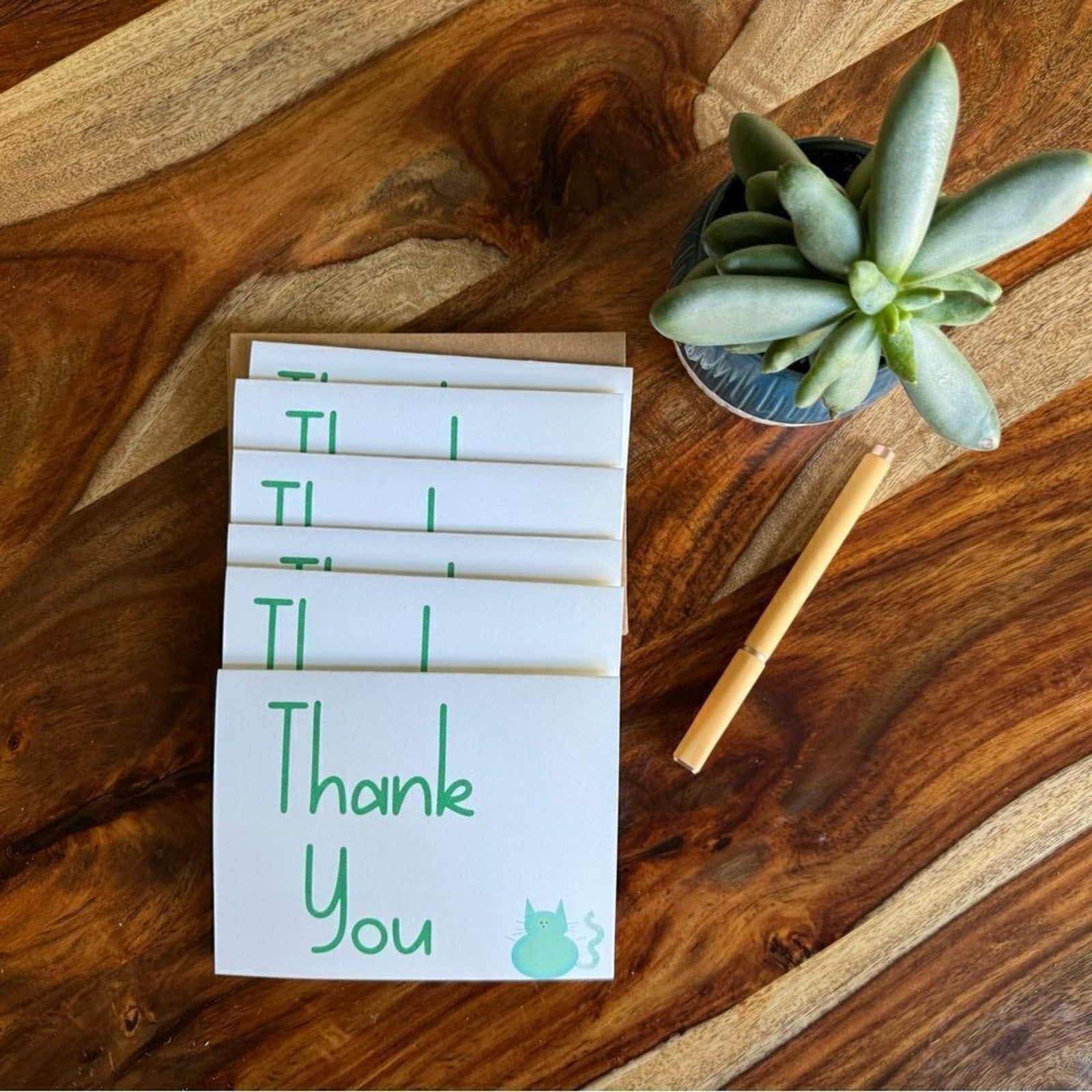 Thank You Cards Greeting Cards Blank Notes for Cat Lover Stationery for Office