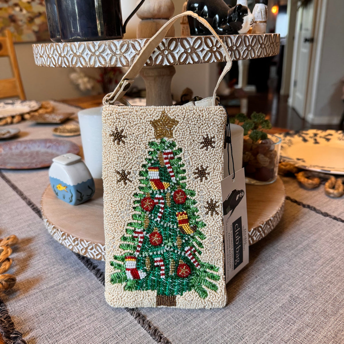 Holiday Tree Christmas Crossbody Club Bag Phone Bag Small Night out Purse