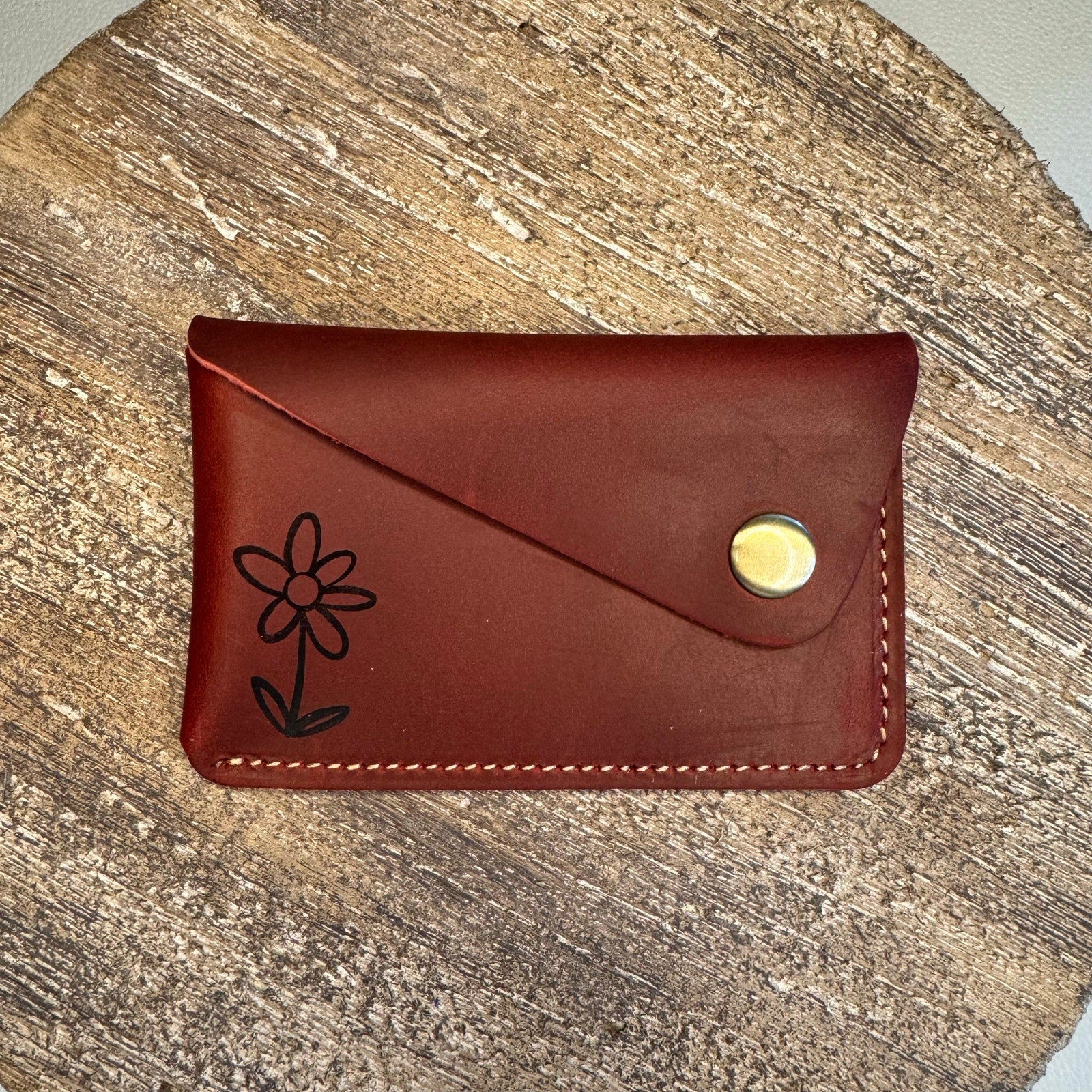Genuine Leather Wallet  DEEP RED Credit Card Holder Wallet NEW FAST SHIP