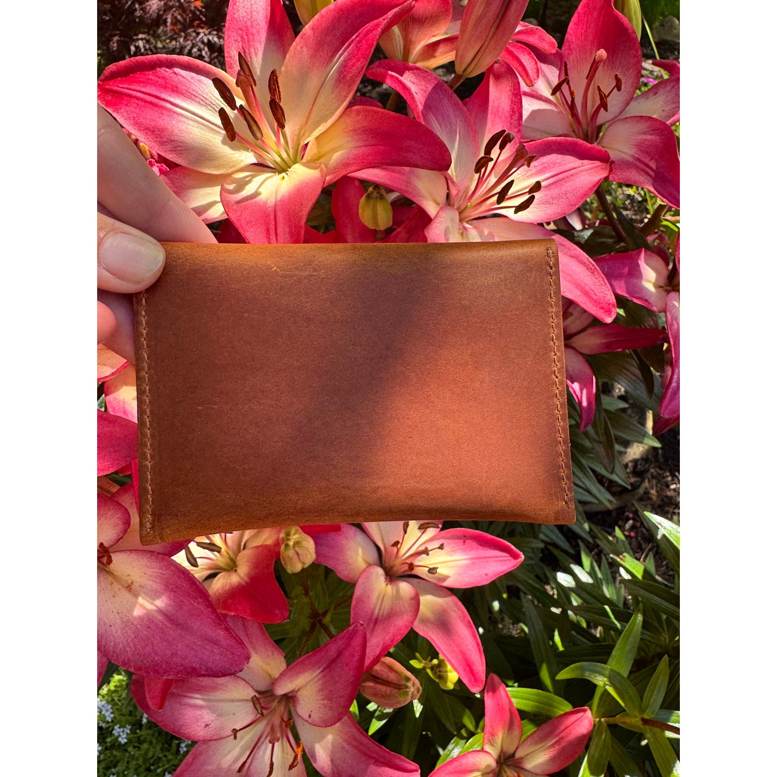 Genuine Leather Wallet  LIGHT BROWN Credit Card Holder Wallet NEW FAST SHIP