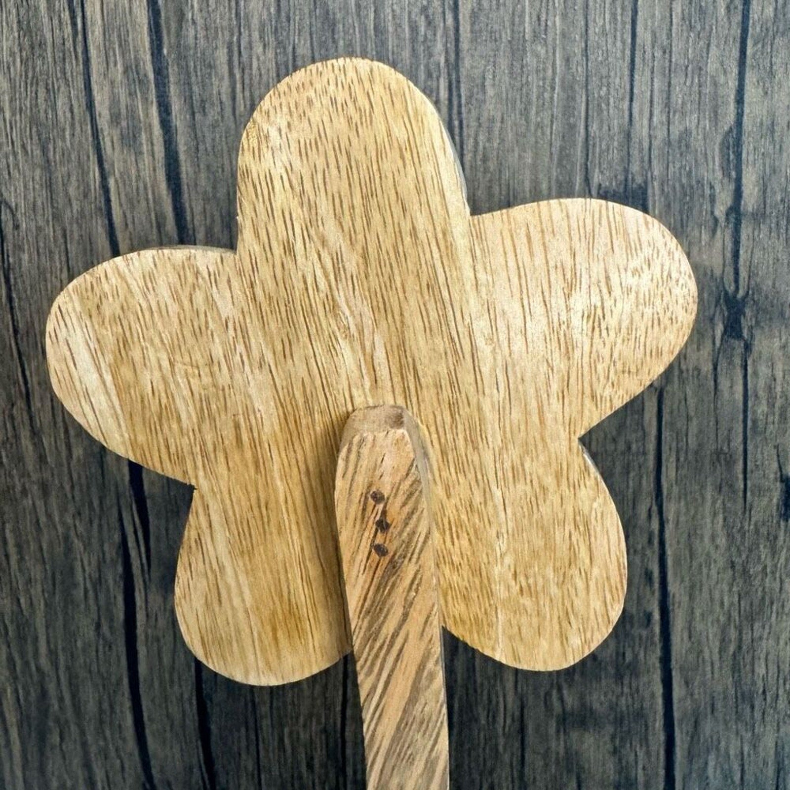 Home Decor Mango Wood Daisy Flower Sitter NEW FAST SHIP