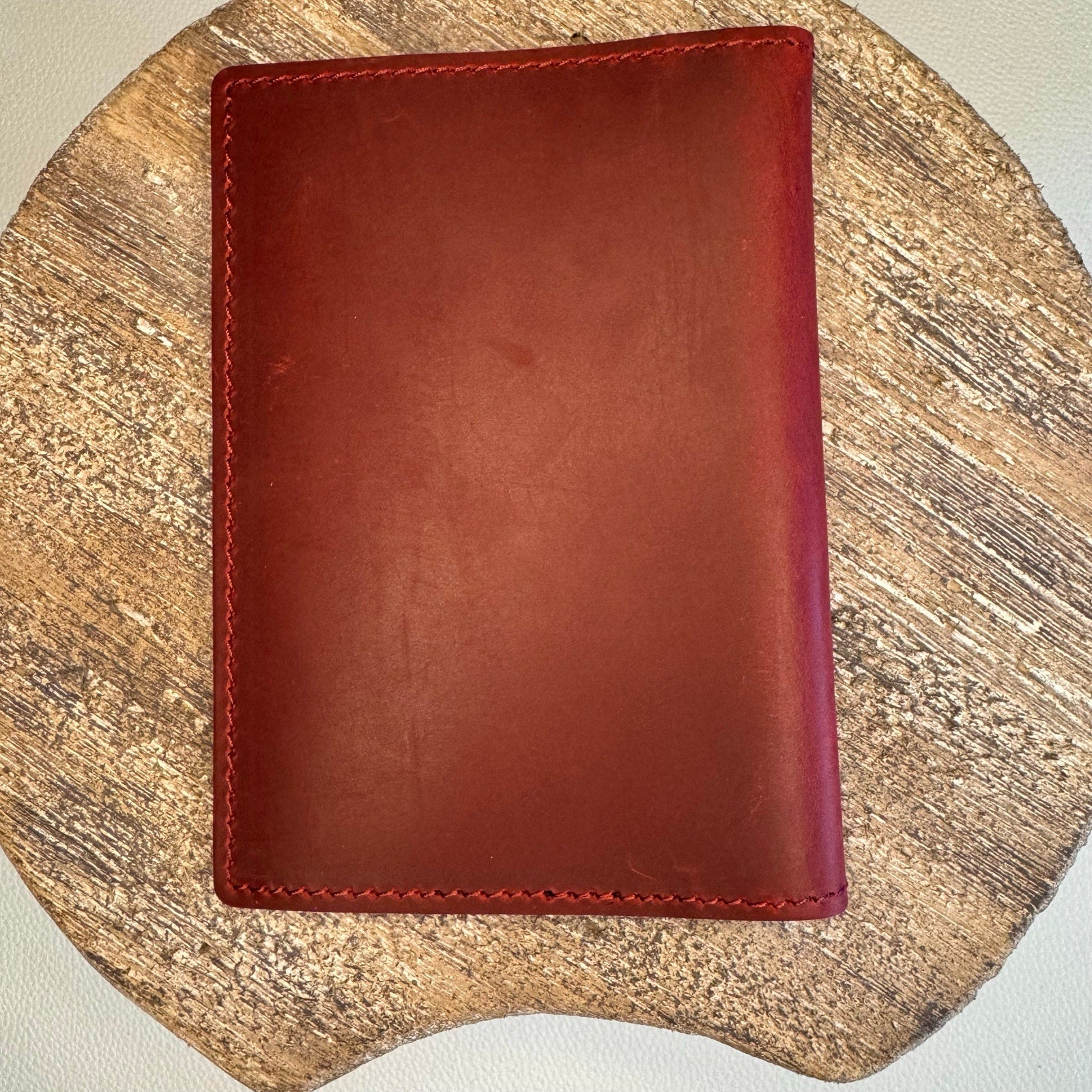 Genuine Leather Passport Holder DEEP RED Passport Wallet NEW FAST SHIP
