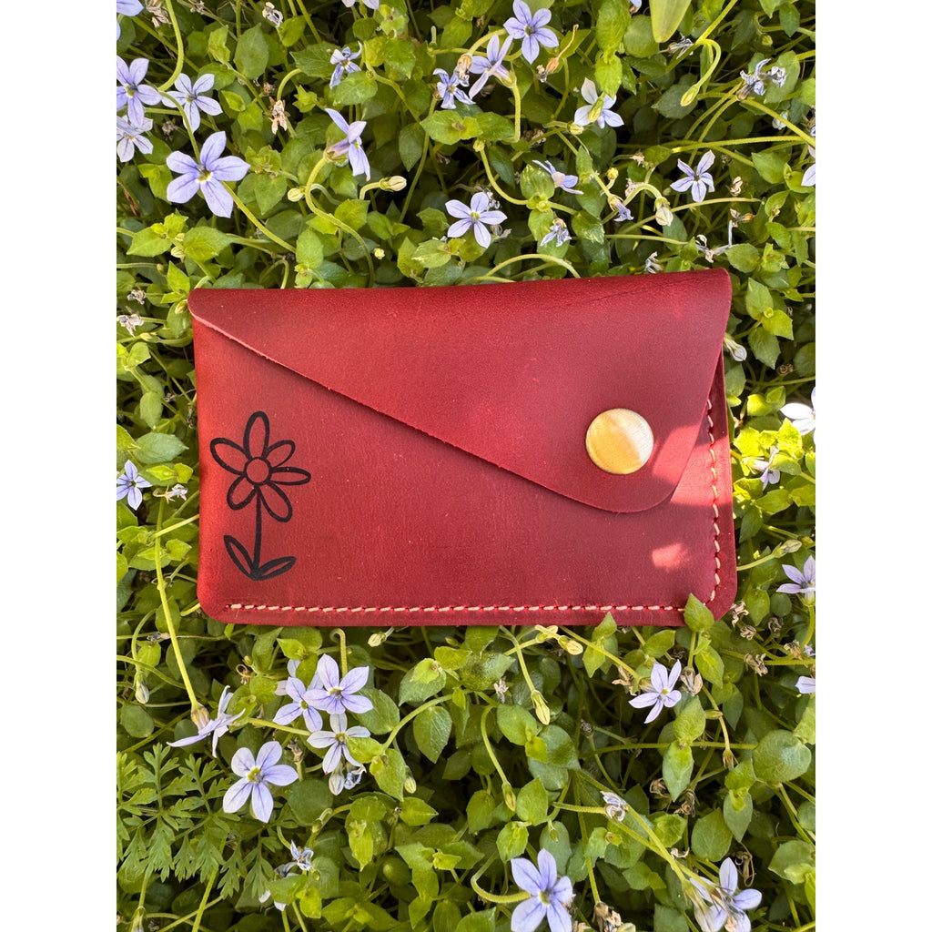 Genuine Leather Wallet  DEEP RED Credit Card Holder Wallet NEW FAST SHIP