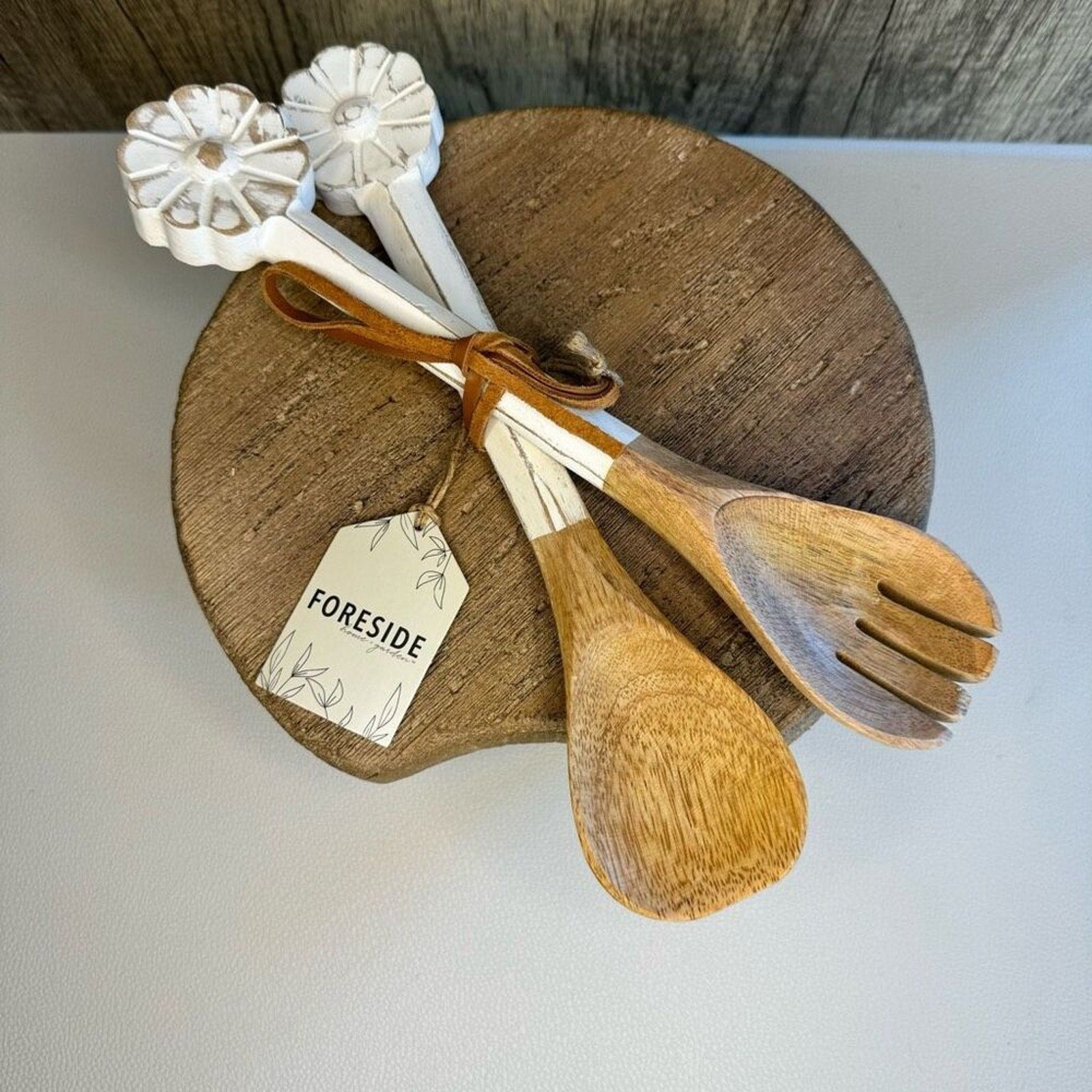 Wood Serving Spoons Flower Home Decor Kitchen FAST SHIP NEW