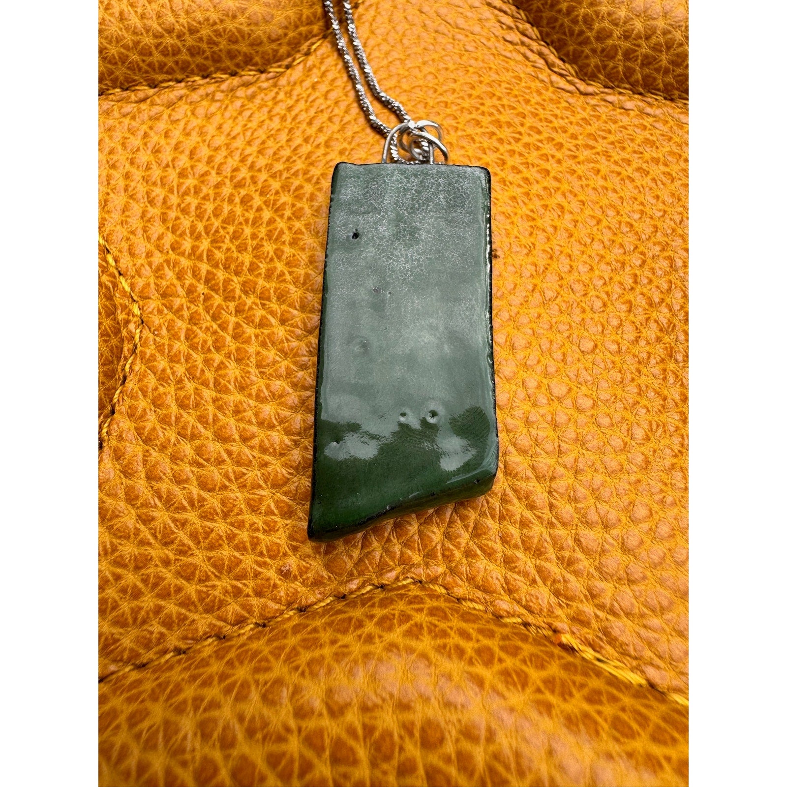 Boho Sunburst Jade Green Pendant Necklace Handcrafted Pendant Necklace Green
