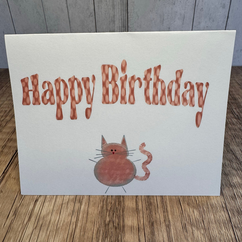Greeting Cards Birthday Card Cat Lover Pink Kitty 6 w/Envelopes Custom Art NEW