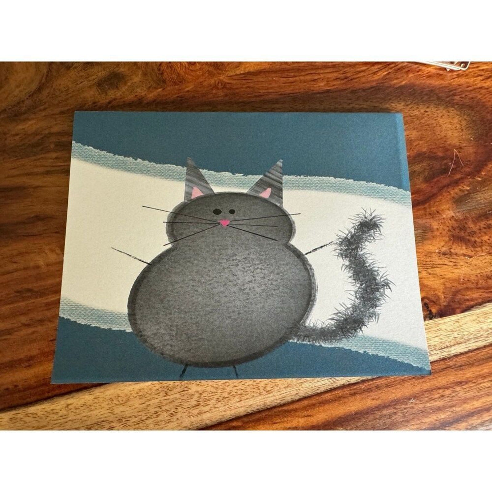 Greeting Cards for Cat Lover set of 6 Stationery Black Cat Grey Cat Note Cards