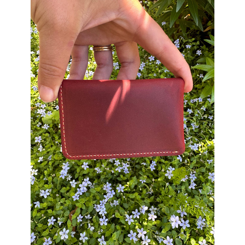 Genuine Leather Wallet  DEEP RED Credit Card Holder Wallet NEW FAST SHIP