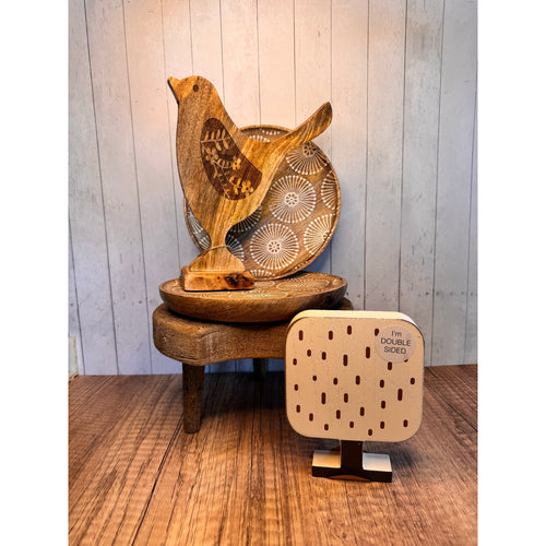 2 Rustic Candle Plate Mango Wood Plate 1 Tree 1 
Bird Home Decor NEW FAST SHIP