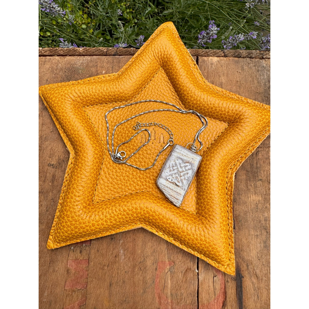 Ceramic Off White Pendant Necklace Handcrafted Jewelry Neutral Necklace