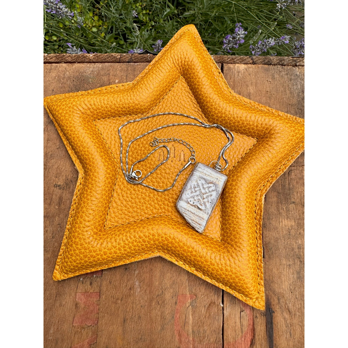 Ceramic Off White Pendant Necklace Handcrafted Jewelry Neutral Necklace