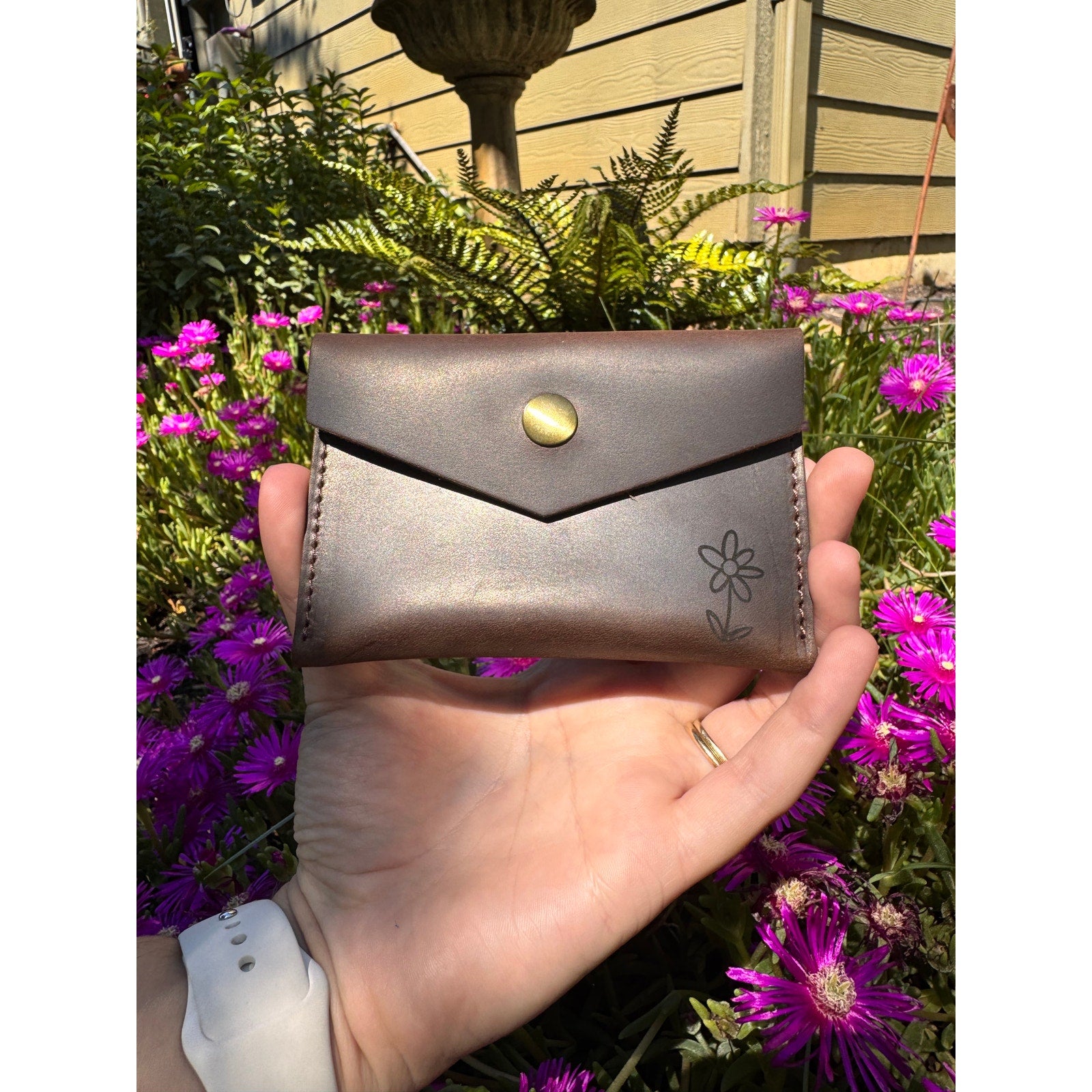 Genuine Leather Wallet  NEUTRAL BROWN Credit Card Holder Wallet NEW FAST SHIP