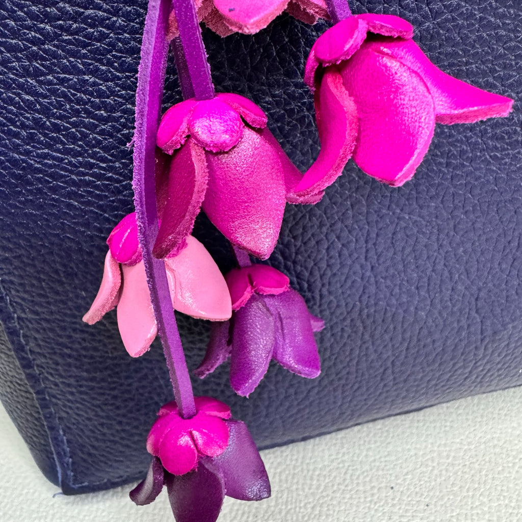 Leather Daisy Flower Purse Charm Genuine Leather Purse Hot Pink Bag Charm