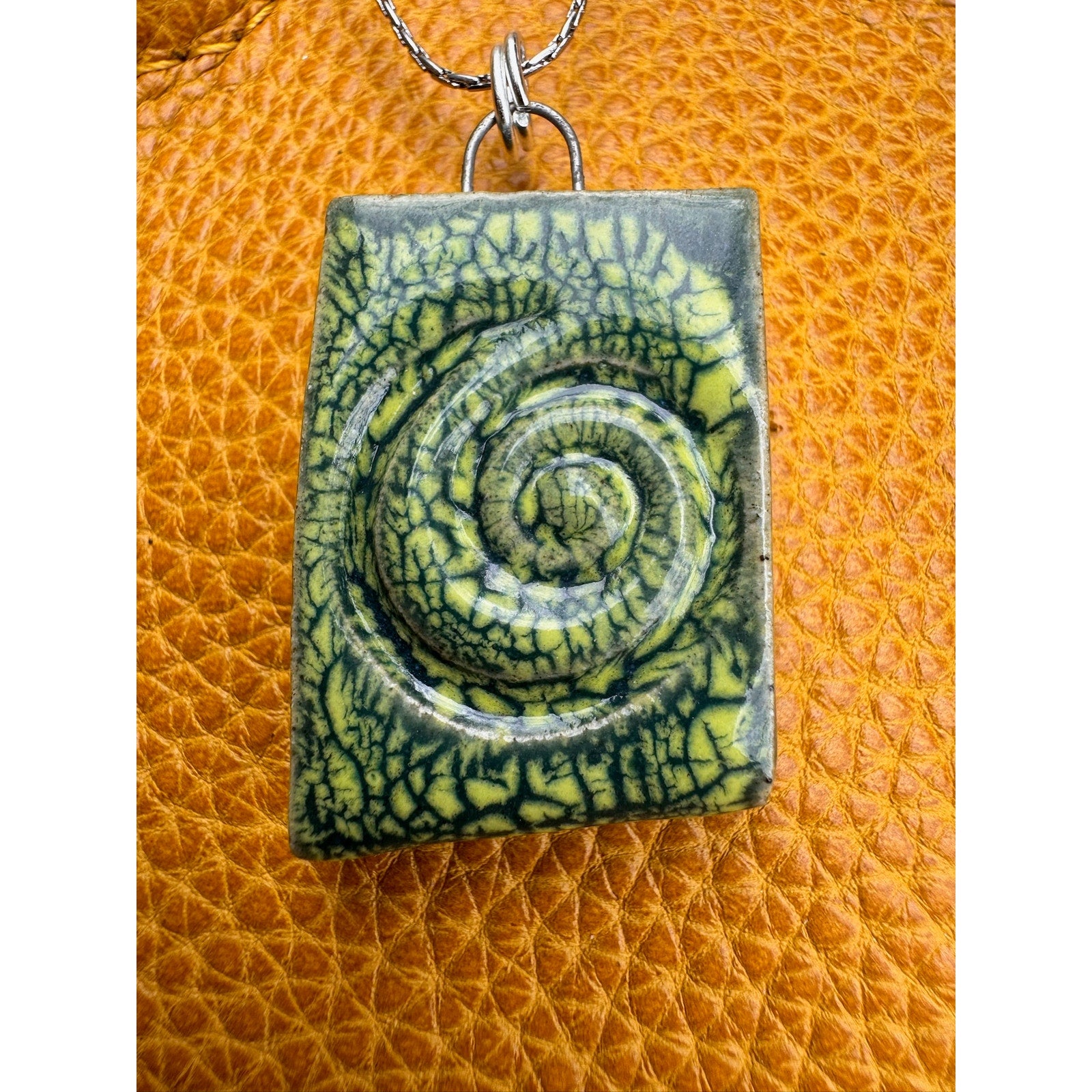 Ceramic Pendant Necklace Handcrafted Boho Pendant Necklace Artist Made Jewelry