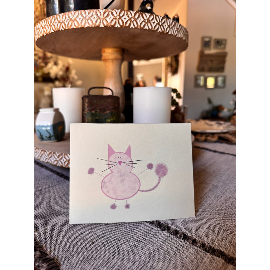 Cream Greeting Cards Blank Cards for Cat Lover Cards Stationery Handcrafted Cat