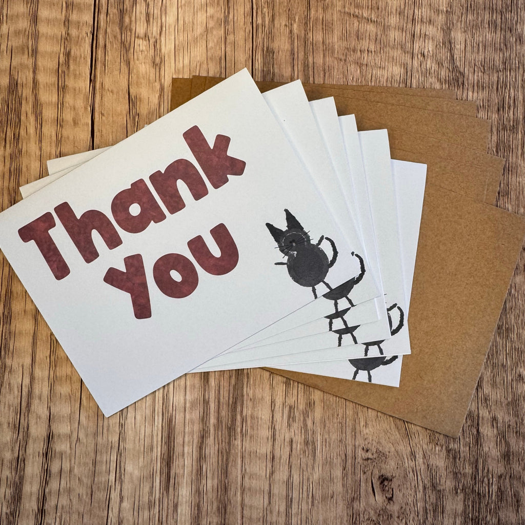 Greeting Cards Blank Cards Thank You Notes Black Cat Lover 6 w/Envelopes NEW!