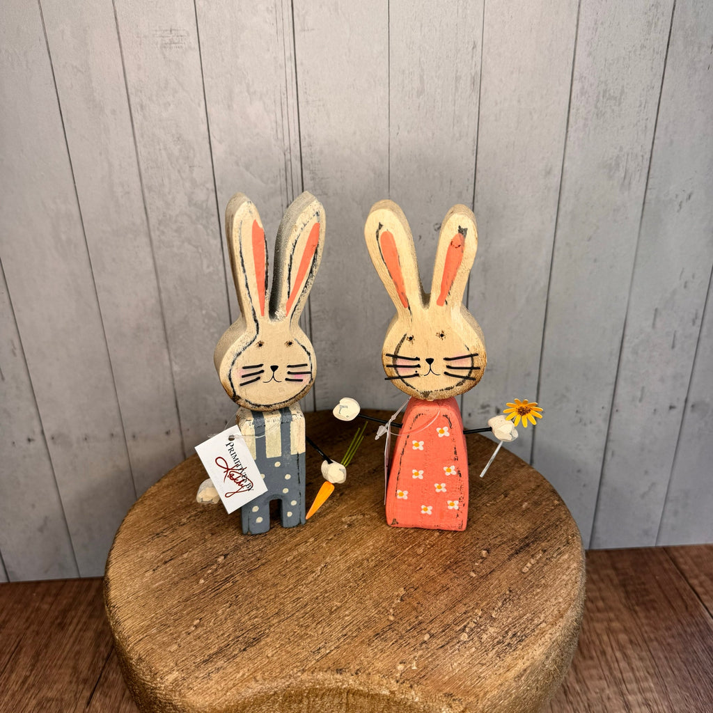 Wood Bunny Sitter Set Skippy Bunny Sunny Tiny Bunny Easter Bunny Home Decor
