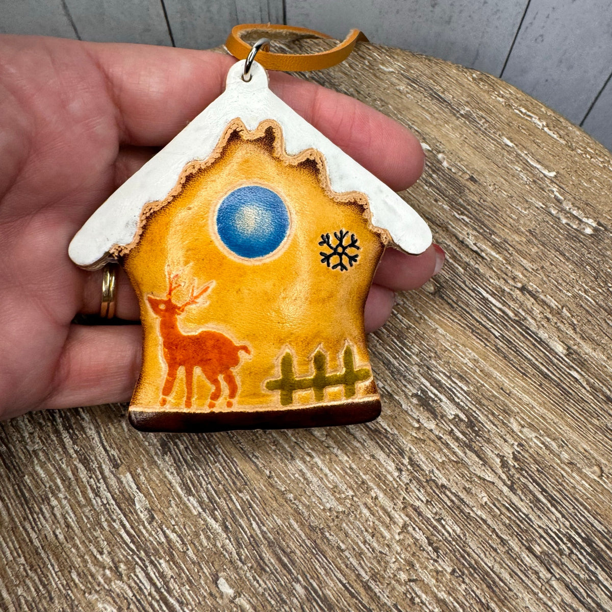 Gingerbread House Purse Charm Genuine Leather Bag Charm Christmas Bag Charm