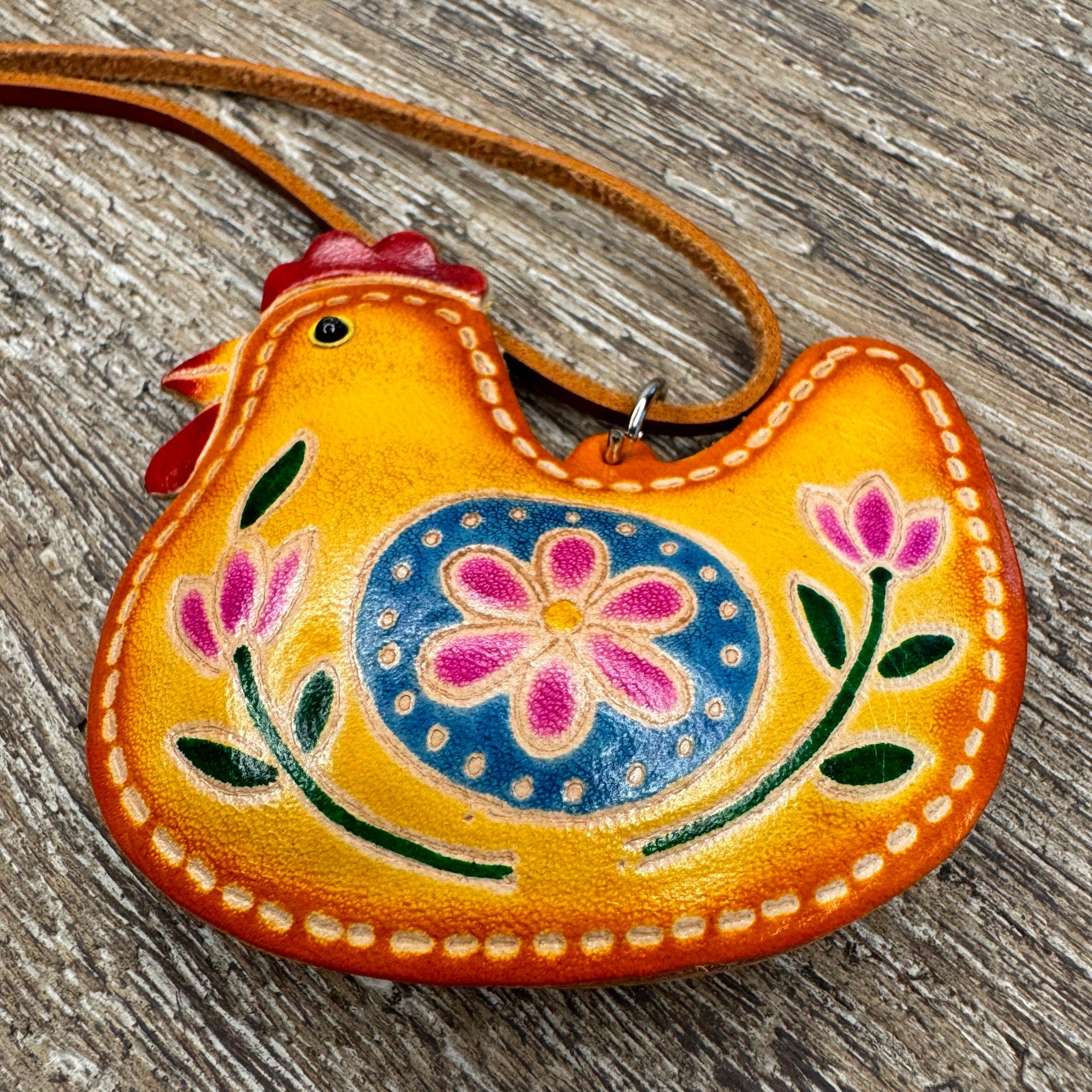 Genuine Leather Purse Charm Chicken Bag Charm Leather Flair Farm Lover NEW!