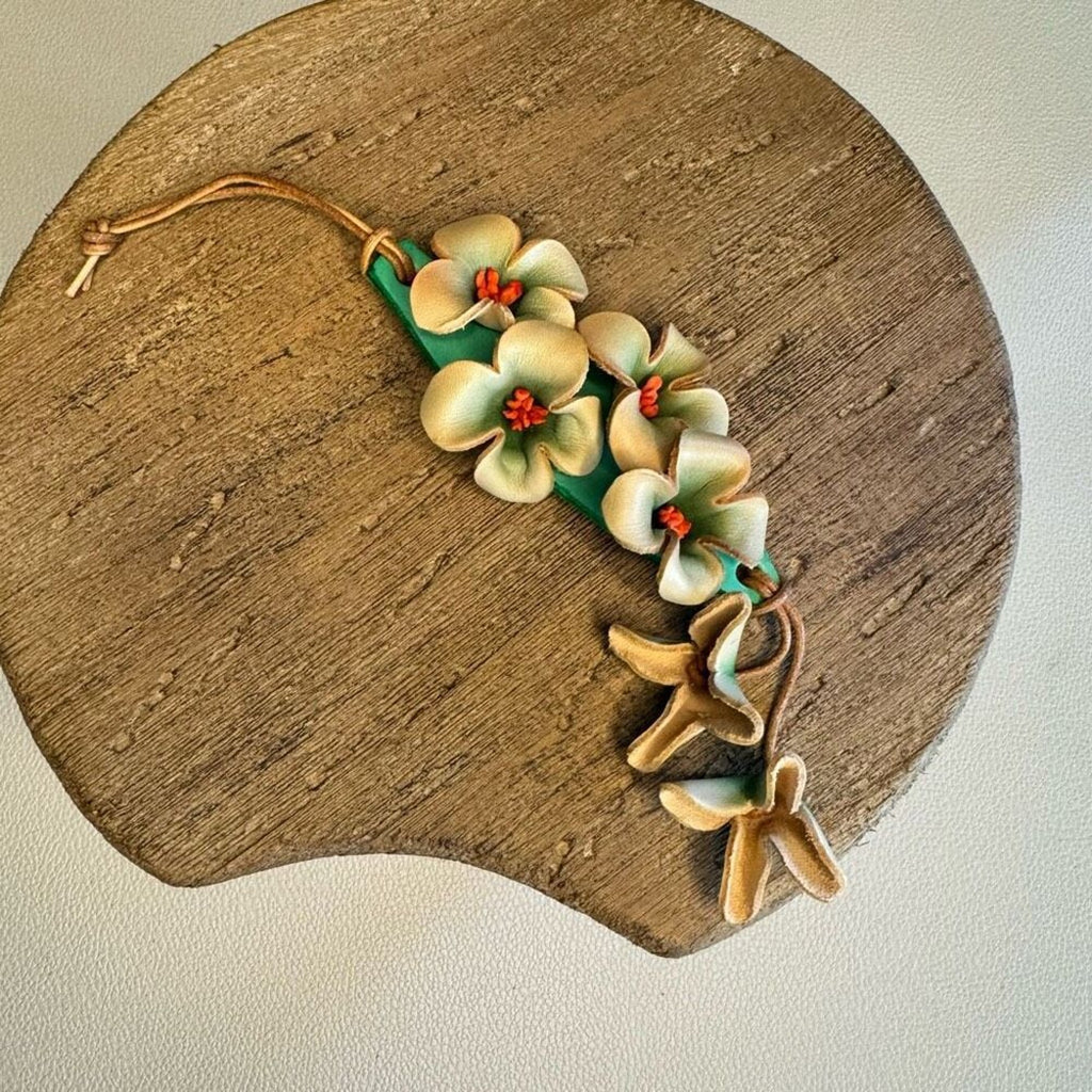 Genuine Leather Flower Bag Charm Crossbody Purse Hibiscus Flower Bag Charm NEW