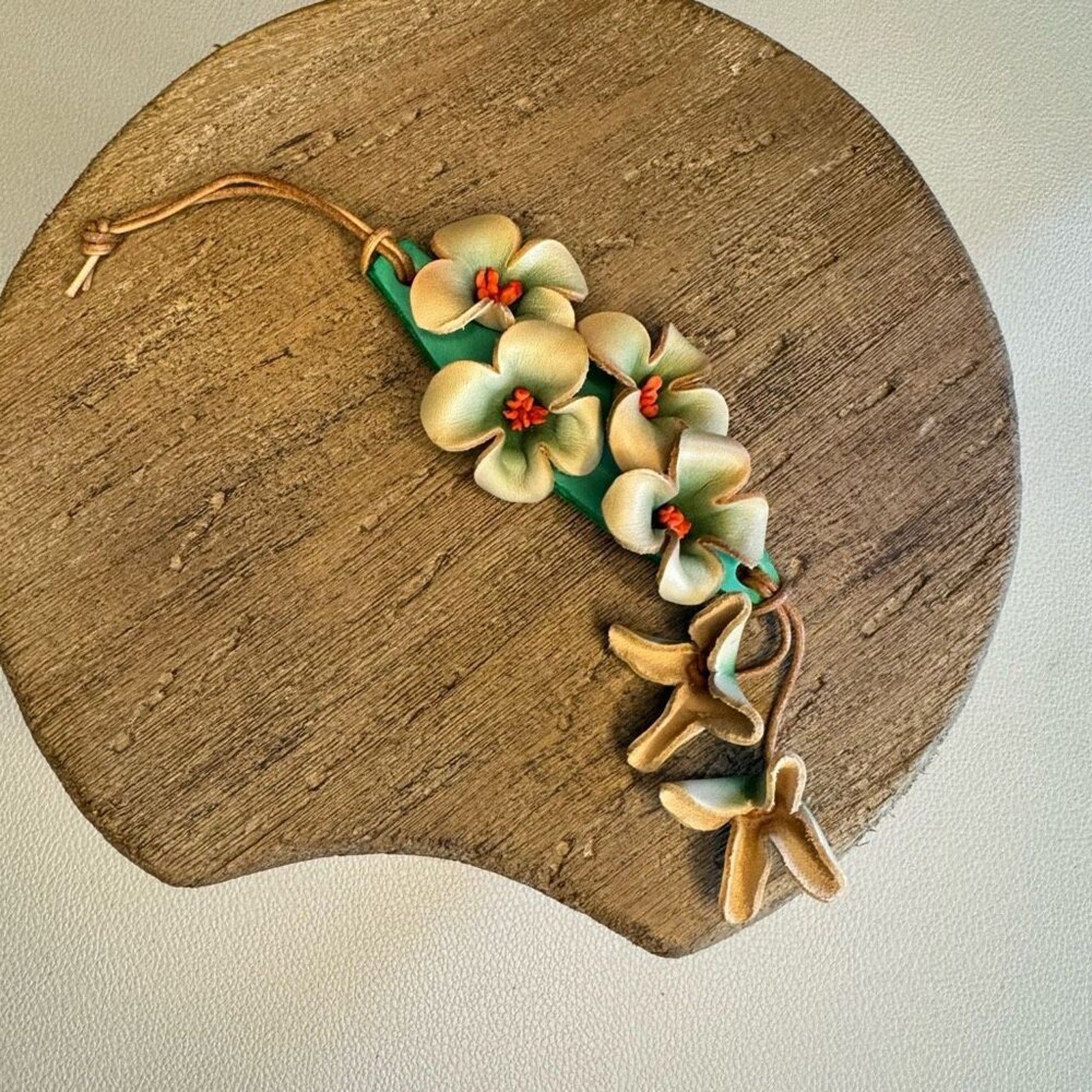 Genuine Leather Flower Bag Charm Crossbody Purse Hibiscus Flower Bag Charm NEW