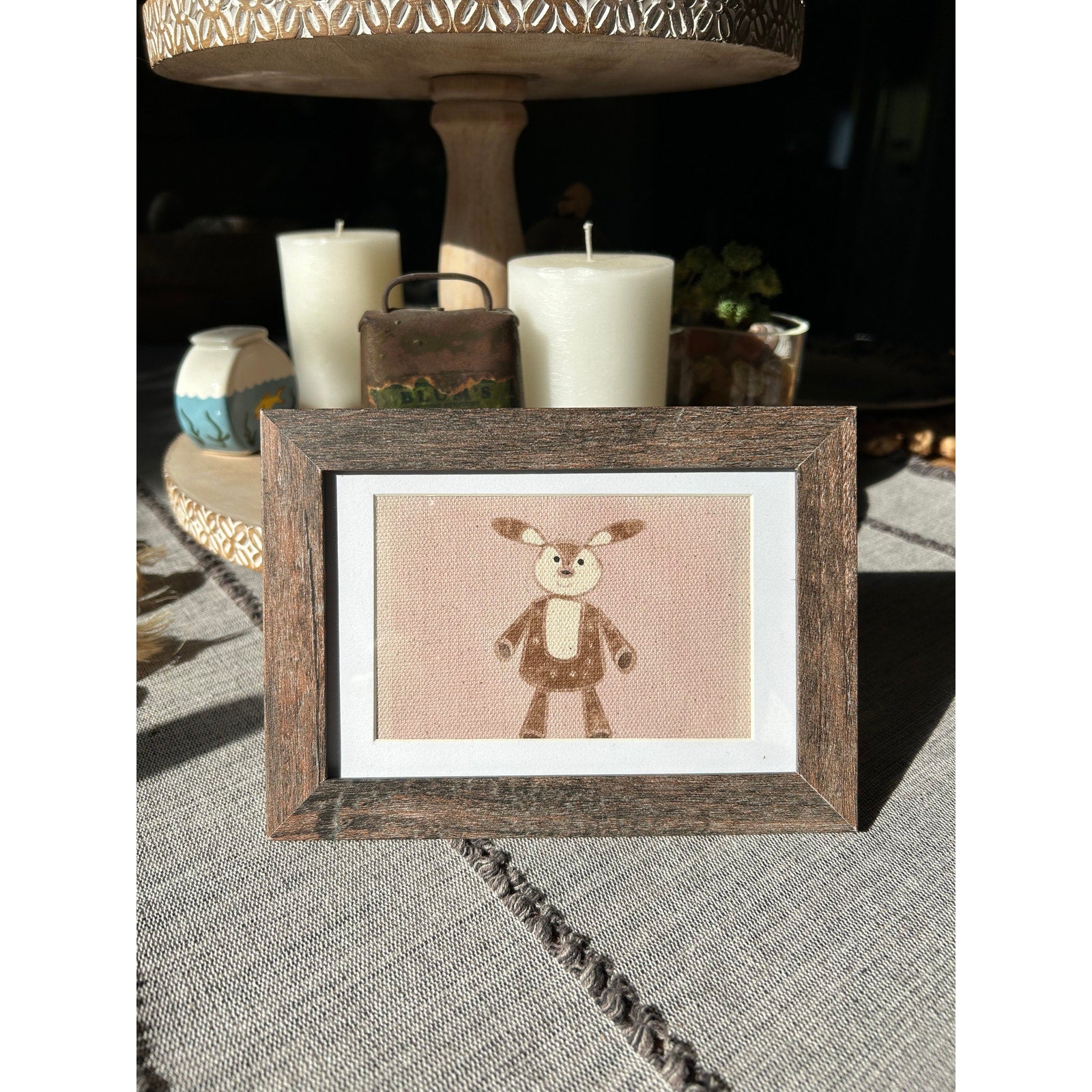 Baby Deer Fawn Mini Print Frame Original Desk Wall Art West Hills Studio 6 x 4
