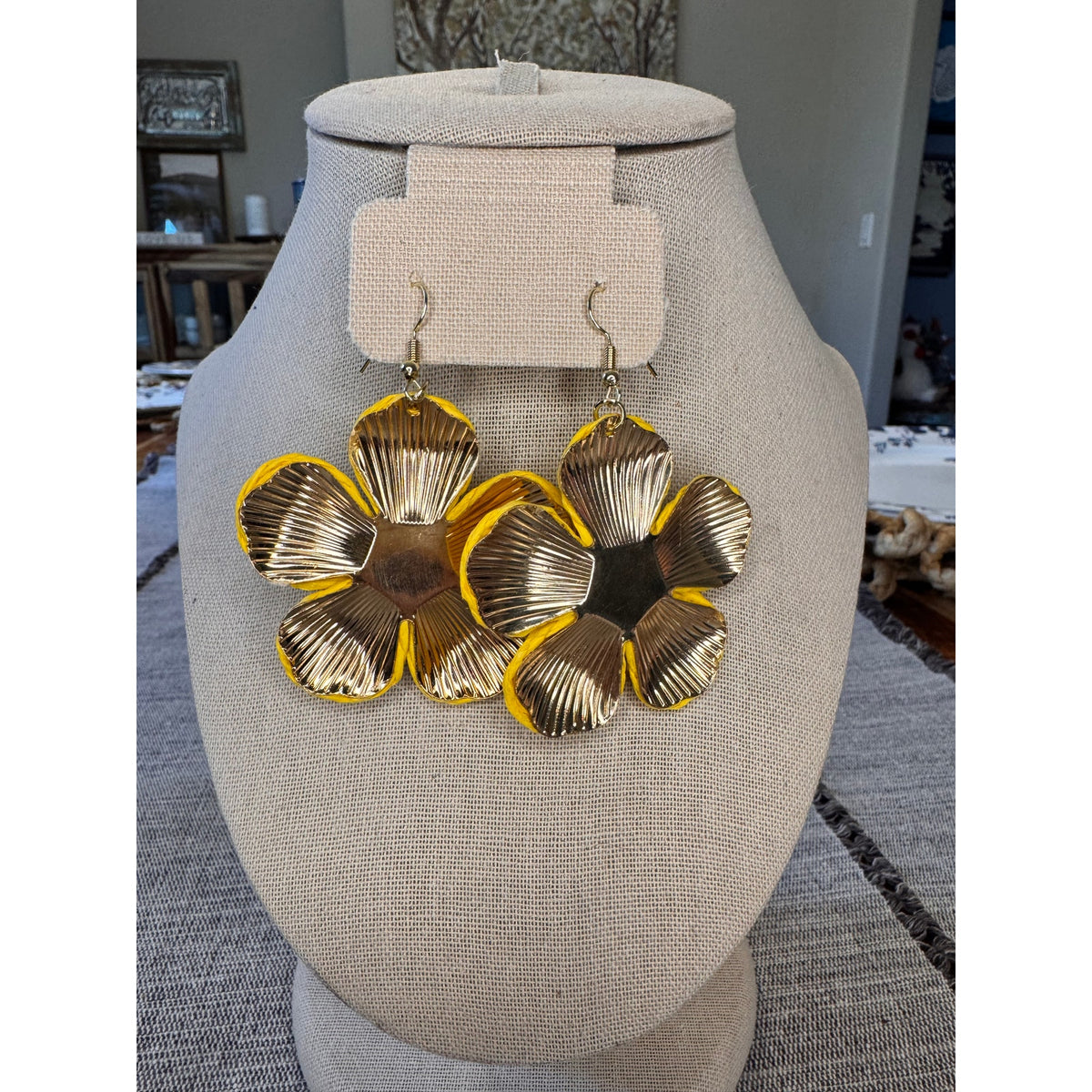 Yelow Daisy Rattan Woven Earrings Boho Earrings Boho Earrings Accessories NEW!