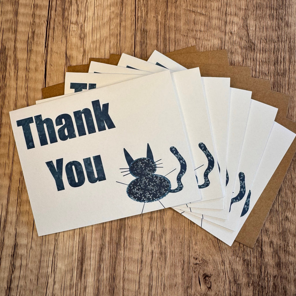 Greeting Cards Blank Notes Thank You Cards Cat Lover 6 w/Envelopes Custom Art