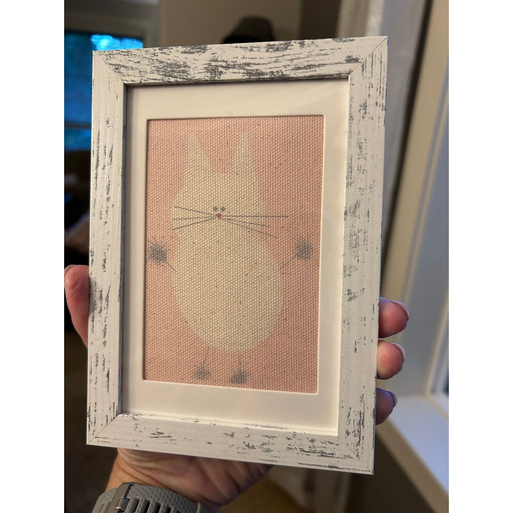 Fluffy Pink Kitty Cat White Cat Mini Picture Frame Art Desk Wall Art Decor 6 x 4
