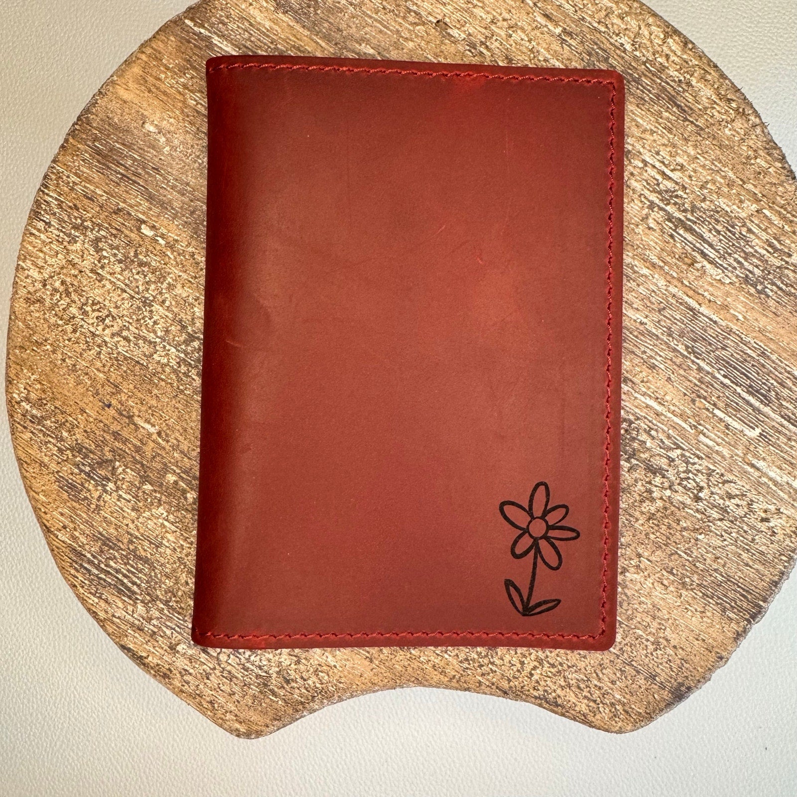 Genuine Leather Passport Holder DEEP RED Passport Wallet NEW FAST SHIP