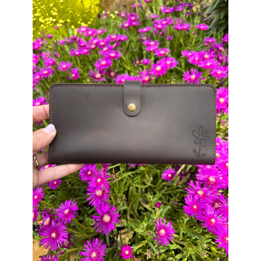 Genuine Leather Wallet ROOTBEER BROWN Leather REAL LEATHER Wallet FAST SHIP