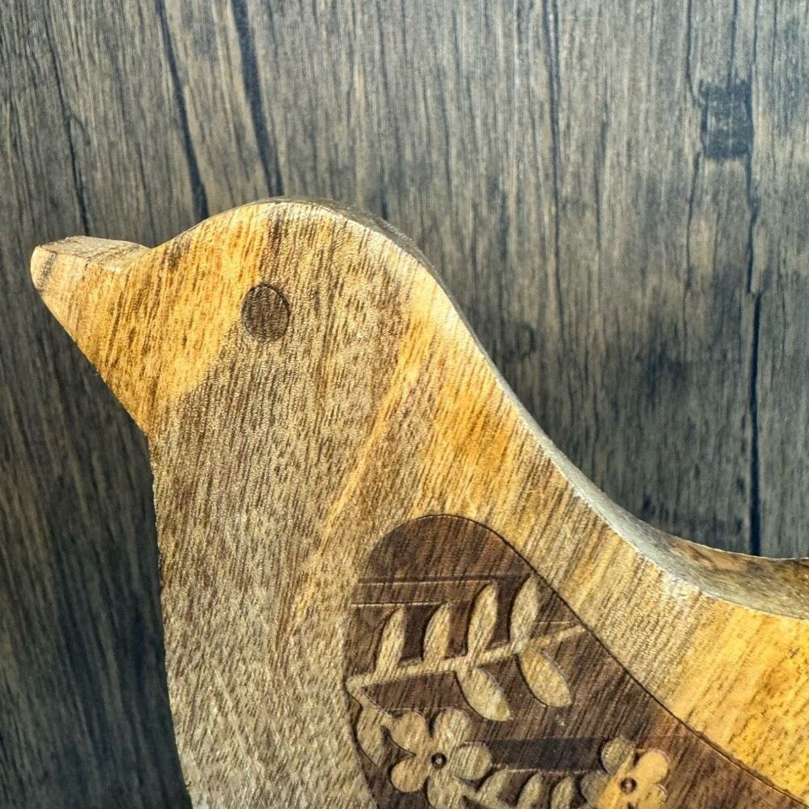 Home Decor Wood Bird Sitter Farm Chicken Decor NEW FAST SHIP