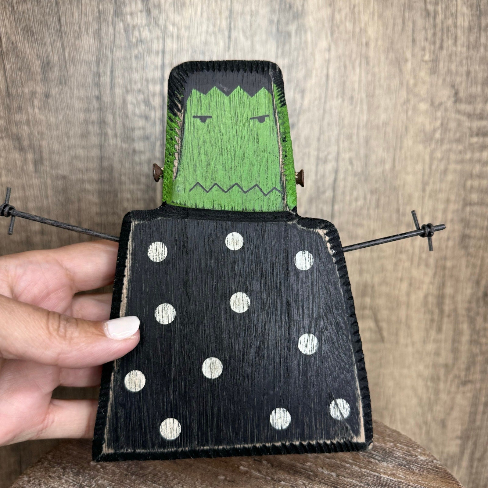 Rustic Halloween Home Decor Sitter Wood Frankenstein Fall Monster FAST SHIP NEW