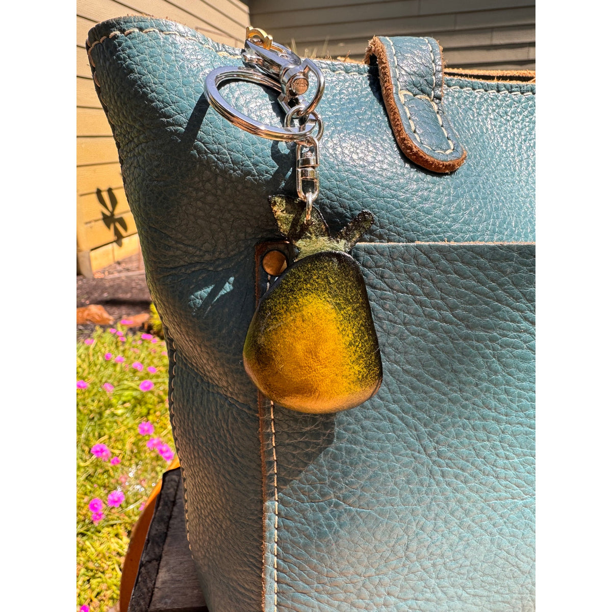 Genuine Leather Avocado Purse Charm Hand Painted Avocado Bag Charm NEW!