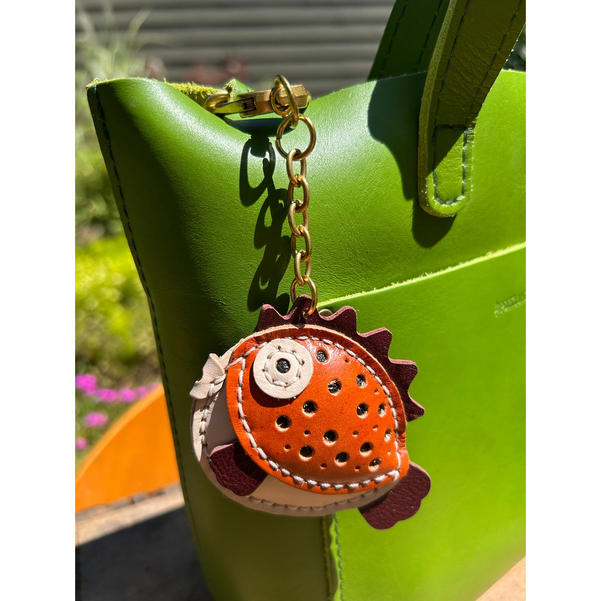 Genuine Leather Puffer Fish Bag Charm Fish Purse Charm Cute Fishy Accessories