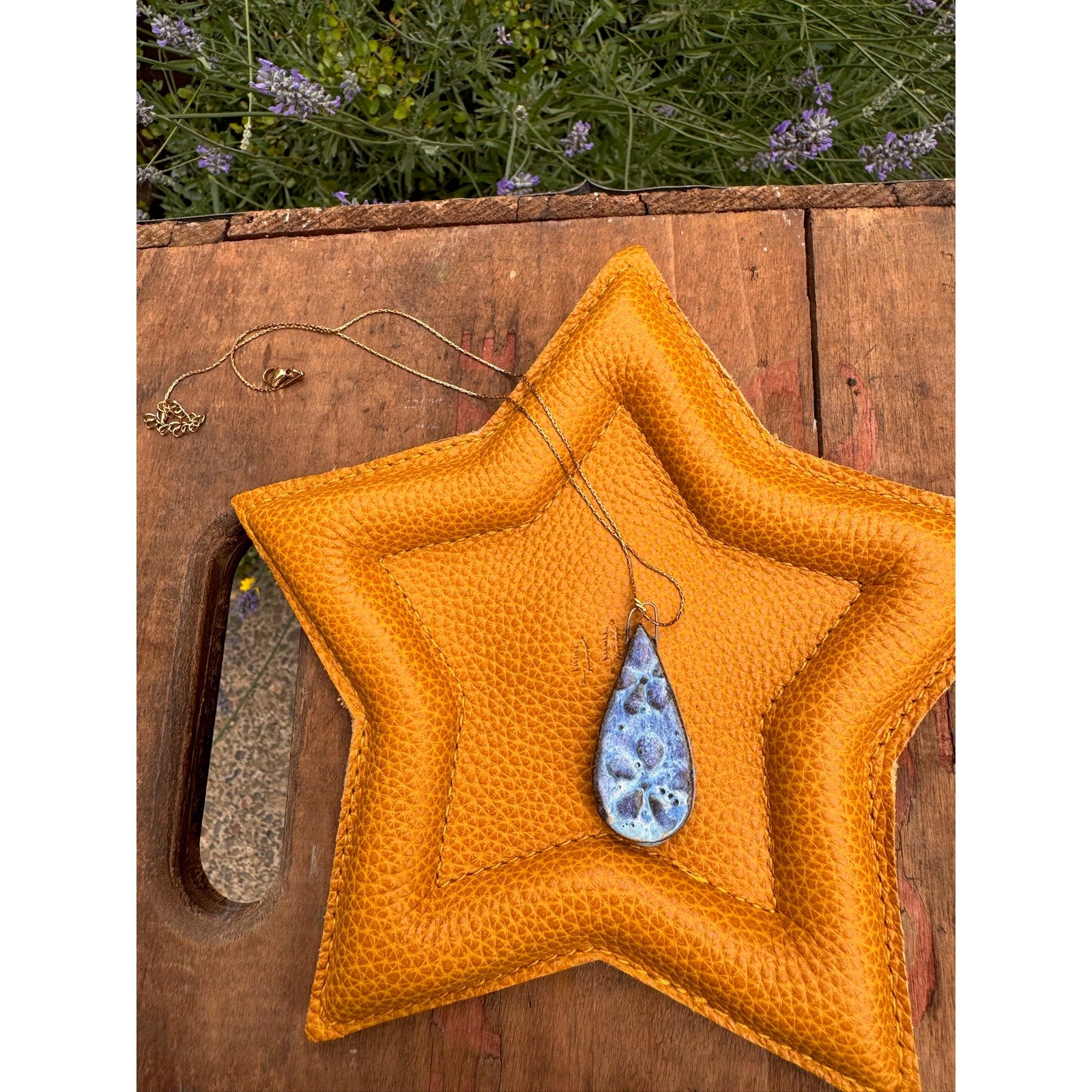 Teardrop Kiln Fired Ceramic Necklace Ceramic Teardrop Pendant Jewelry Necklace