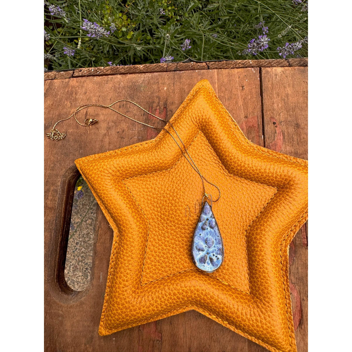 Teardrop Kiln Fired Ceramic Necklace Ceramic Teardrop Pendant Jewelry Necklace