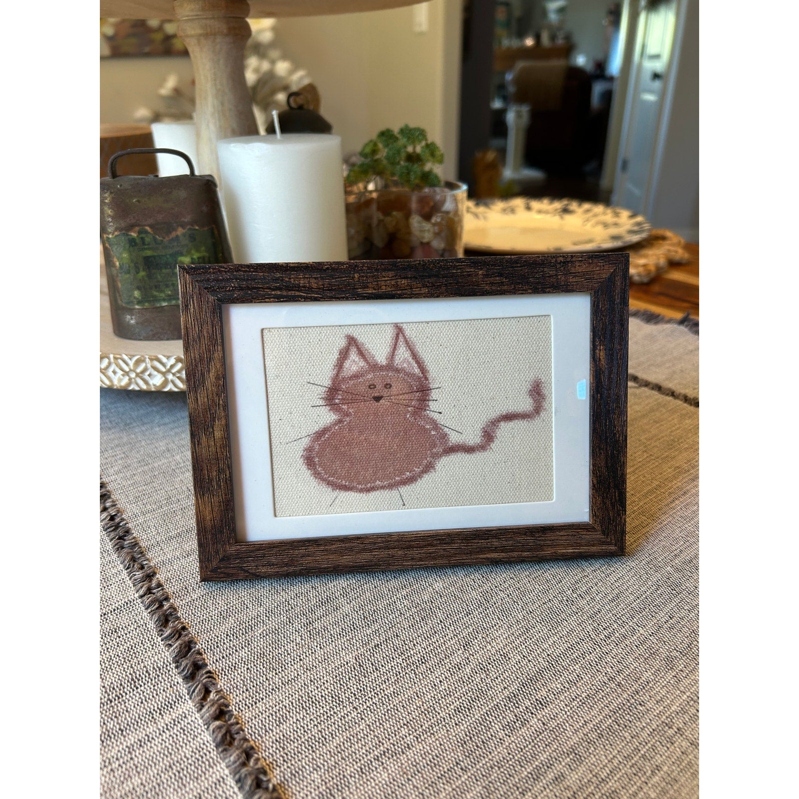 Brown Kitten Kitty Cat Mini Picture Frame Original Art 6 x 4 Cat Lover
