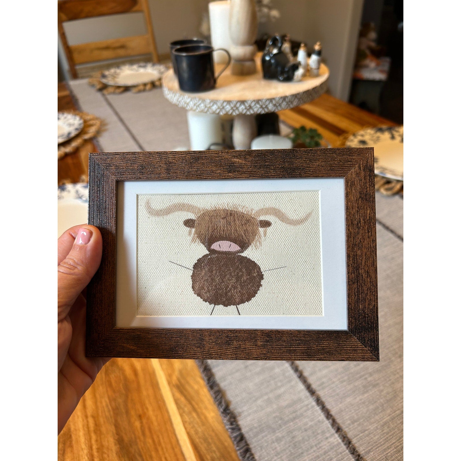 Scottish Highland Cow Mini Print Original 4 x 6 Desk Wall West Hills Studio